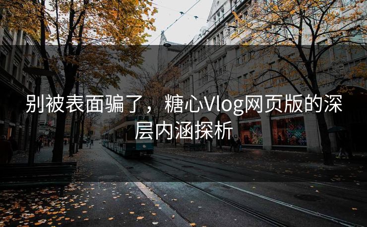 别被表面骗了，糖心Vlog网页版的深层内涵探析