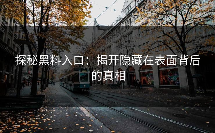探秘黑料入口：揭开隐藏在表面背后的真相