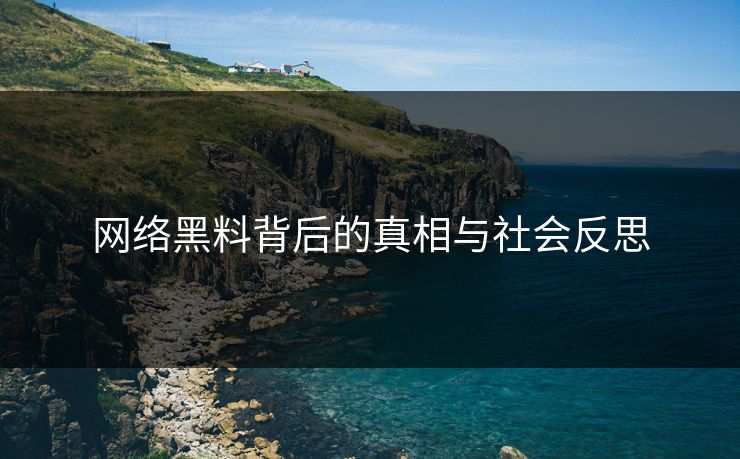 网络黑料背后的真相与社会反思 网络黑料背后的真相与社会反思