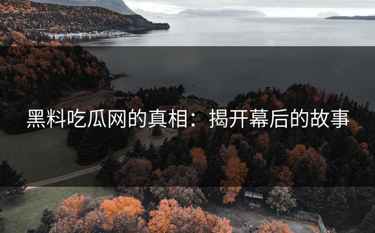 黑料吃瓜网的真相:揭开幕后的故事 黑料吃瓜网的真相:揭开幕后的故事